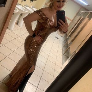 Beautiful Golden Bronze Sequin Dress